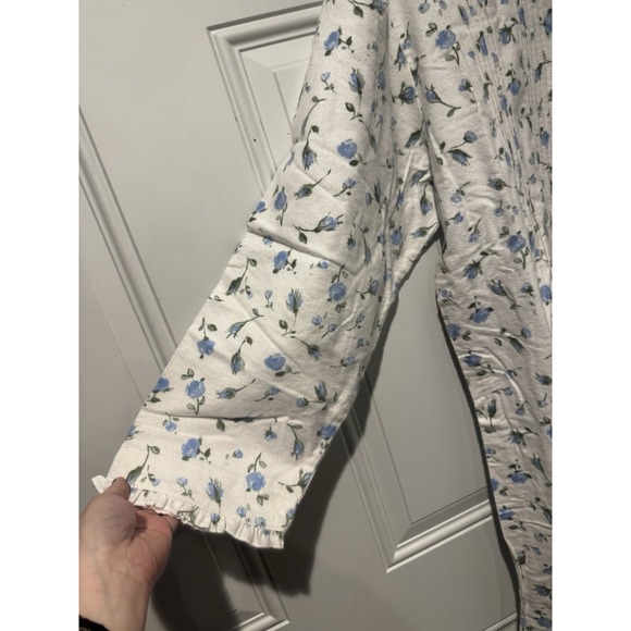 Vintage Laura Ashley Blue Floral Long Nightgown XL Cottage Core NWT 80s/90s‎ NOS - Picture 6 of 16